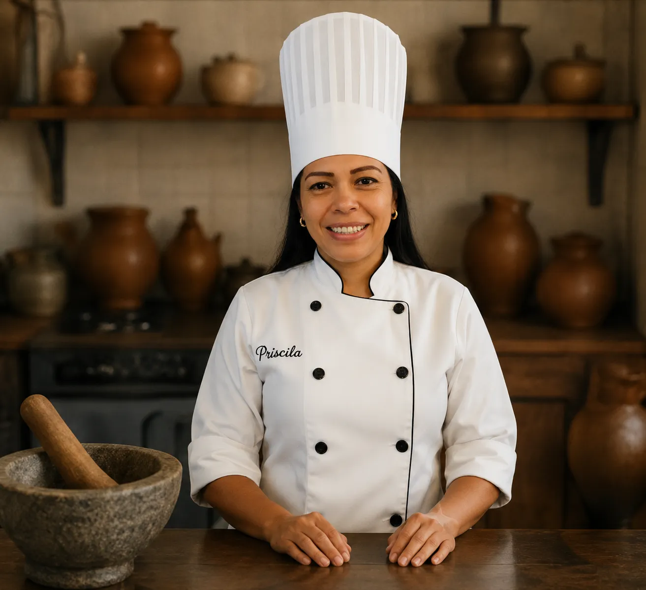 Chef Priscilia in her kitchen